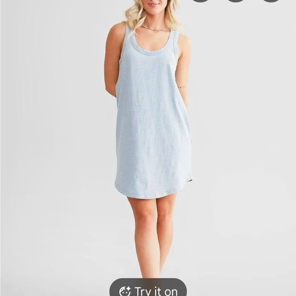 White Crow Dresses & Skirts - Buckle White Crow Sky Blue Washed Tank Dress Size S